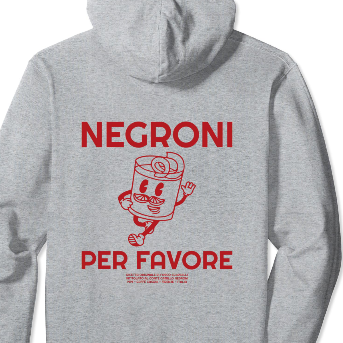 "Negroni per favore" Back Print Hoodie