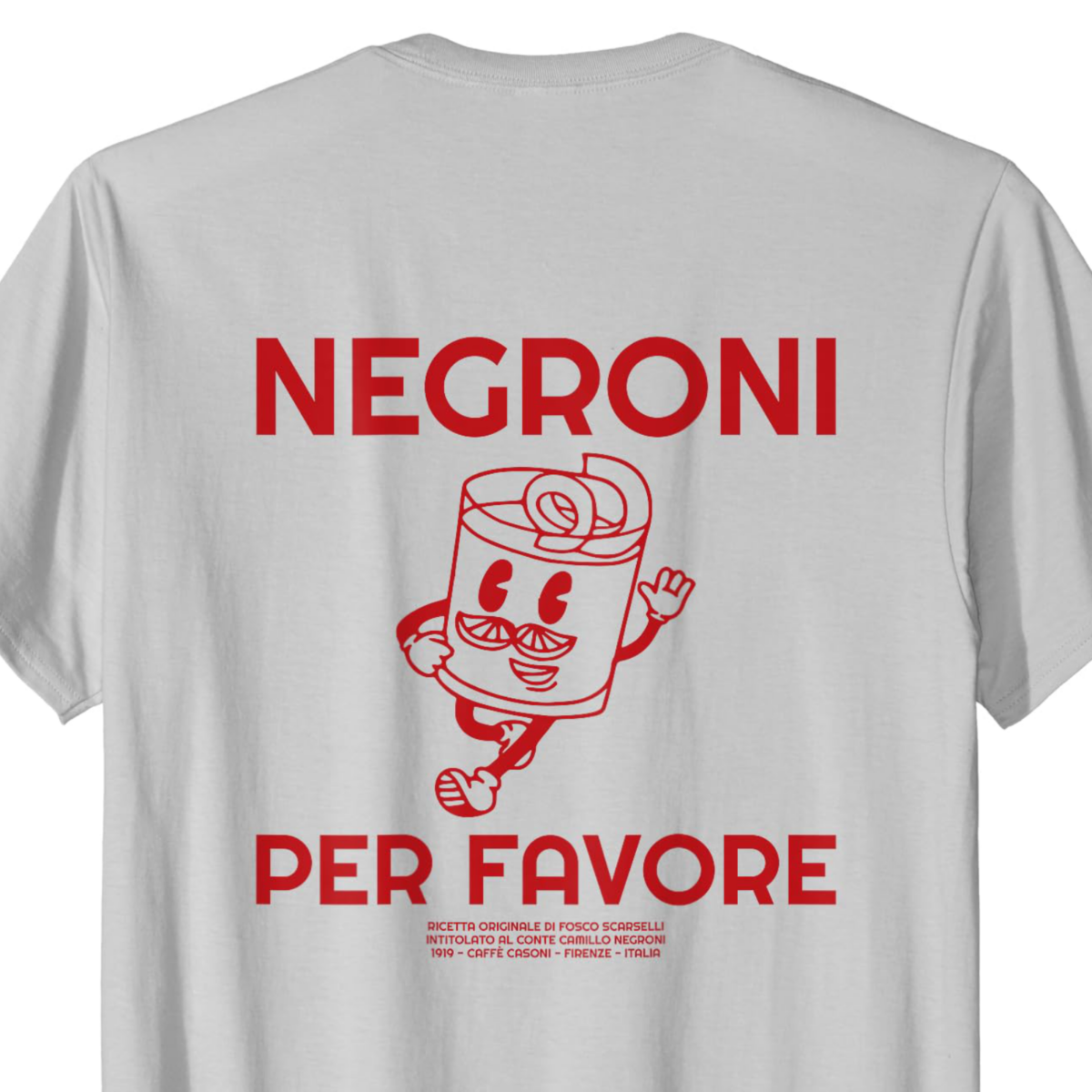 "Negroni per favore" Back Print T-Shirt